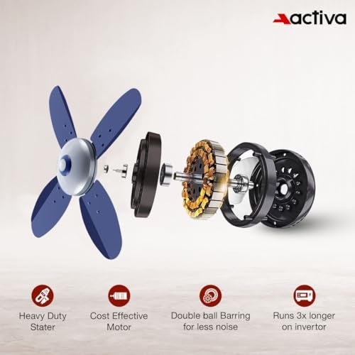 ACTIVA Gracia 600 MM BLDC Ceiling Fan | 4 Blades | 28 Watt | Noiseless Motor with LED Light | Remote Control | Reversible Mode, Timer, Energy Saving, come with 5 Years Warranty (Sparkle Blue) - Image 4