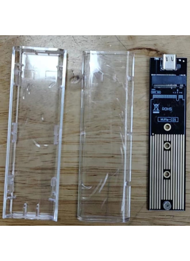M.2 Solid State Hard Disk Box NVMe/NGFF Dual Protocol Hard Disk Box USB3.1 Transparent Type-c Mobile Hard Disk Box-Color:Red Aluminum Alloy MT-NGFF Protocol  - Image 5