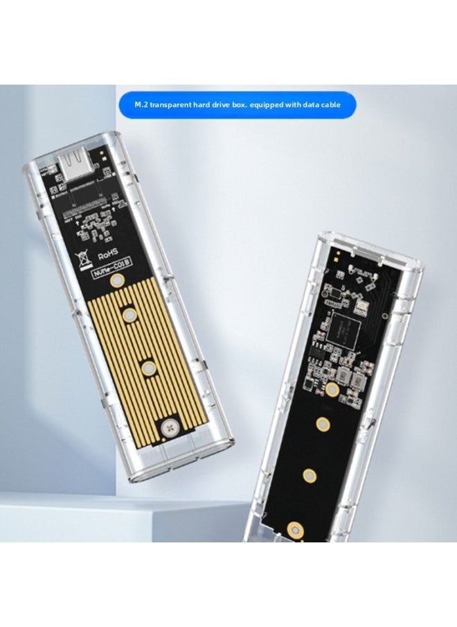 M.2 Solid State Hard Disk Box NVMe/NGFF Dual Protocol Hard Disk Box USB3.1 Transparent Type-c Mobile Hard Disk Box-Color:Red Aluminum Alloy MT-NGFF Protocol  - Image 2