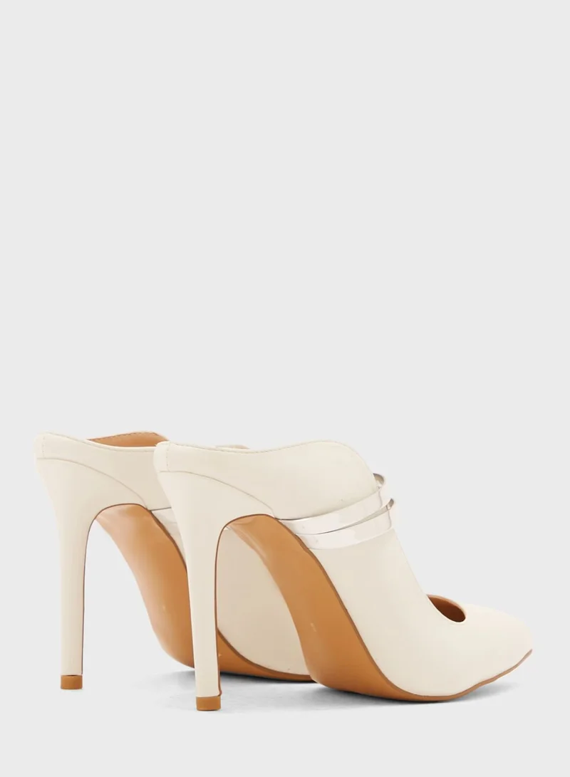 Khizana Double Strap Curved Edge Slip-On Pointed Pump