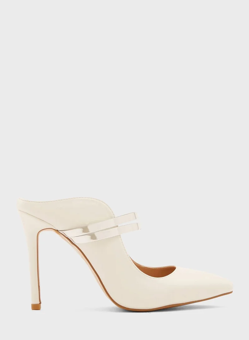 Khizana Double Strap Curved Edge Slip-On Pointed Pump