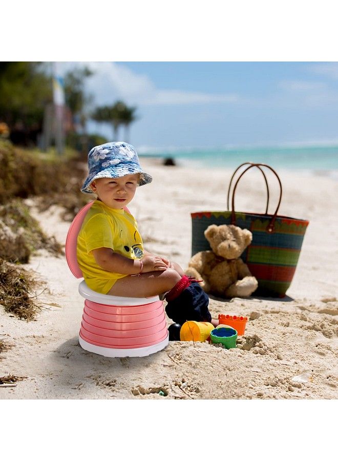 YZNlife Travel Potty For Toddlers Portable Potty For Toddlers Foldable Kids Training Toilet Seat For Boys Girls Baby Carry Potty Children Car Potty Chair For Camping Park With 2 Rolls Bag（Pink） - Image 5