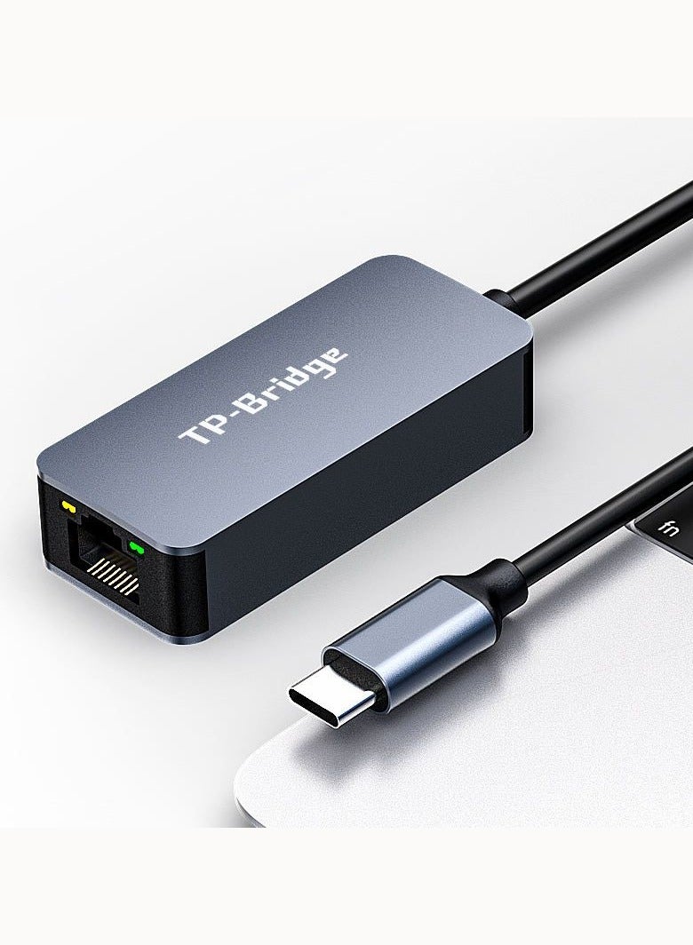 تي بي بردج محول شبكة جيجابت إيثرنت من USB Type-C إلى RJ45 بسرعة 1000 ميجابت في الثانية، هيكل معدني من الألومنيوم، محول جيجابت من Type-C إلى RJ45 لشبكة سلكية Thunderbolt إلى LAN متوافق مع أجهزة MacBook وSurface Pro وiPad Pro 2021 وSwitch وPS5 وXPS15/13 وHuawei P60 وGalaxy Tabs - Image 1