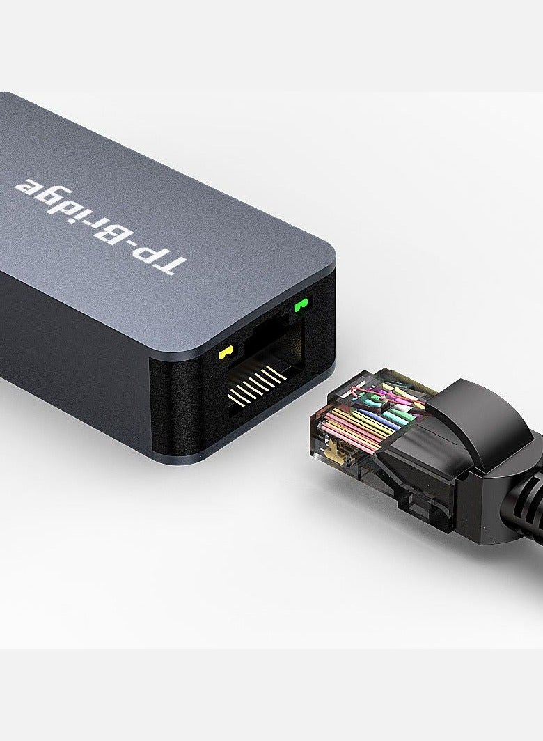 تي بي بردج محول شبكة جيجابت إيثرنت من USB Type-C إلى RJ45 بسرعة 1000 ميجابت في الثانية، هيكل معدني من الألومنيوم، محول جيجابت من Type-C إلى RJ45 لشبكة سلكية Thunderbolt إلى LAN متوافق مع أجهزة MacBook وSurface Pro وiPad Pro 2021 وSwitch وPS5 وXPS15/13 وHuawei P60 وGalaxy Tabs - Image 4
