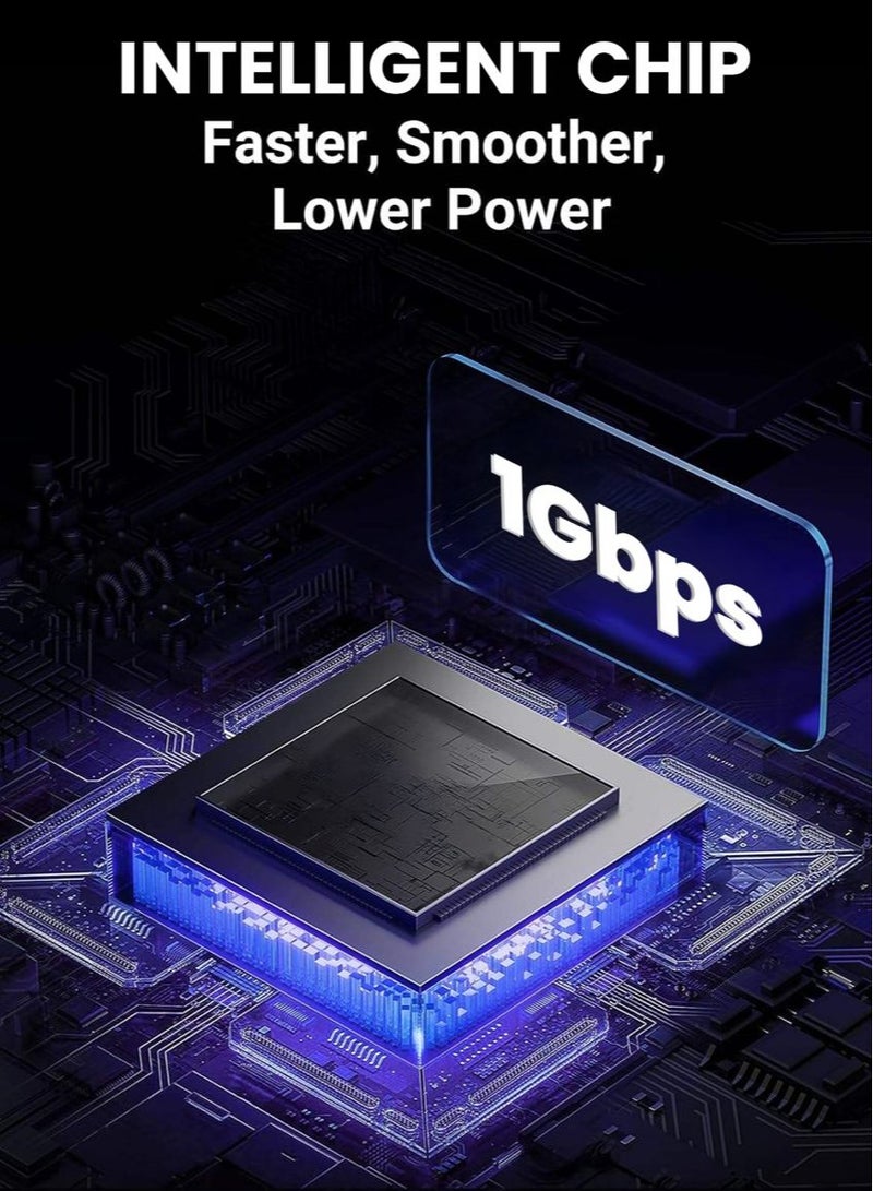 تي بي بردج محول شبكة جيجابت إيثرنت من USB Type-C إلى RJ45 بسرعة 1000 ميجابت في الثانية، هيكل معدني من الألومنيوم، محول جيجابت من Type-C إلى RJ45 لشبكة سلكية Thunderbolt إلى LAN متوافق مع أجهزة MacBook وSurface Pro وiPad Pro 2021 وSwitch وPS5 وXPS15/13 وHuawei P60 وGalaxy Tabs - Image 5