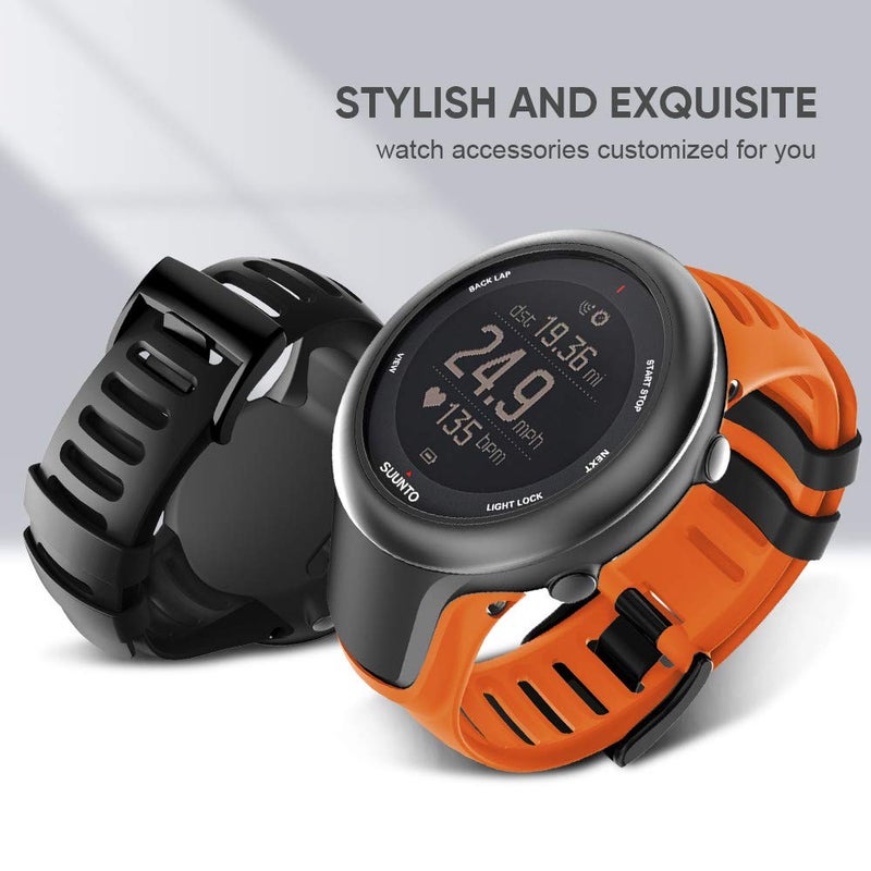 ANCOOL حزام ساعة ANCOOL متوافق مع Suunto Ambit 3، حزام رياضي بديل من TPU الناعم، ملحق سوار لساعة Suunto Ambit 3 Sport، 3 Run، 2R، 2S، 2، و 1 (برتقالي) - Image 5