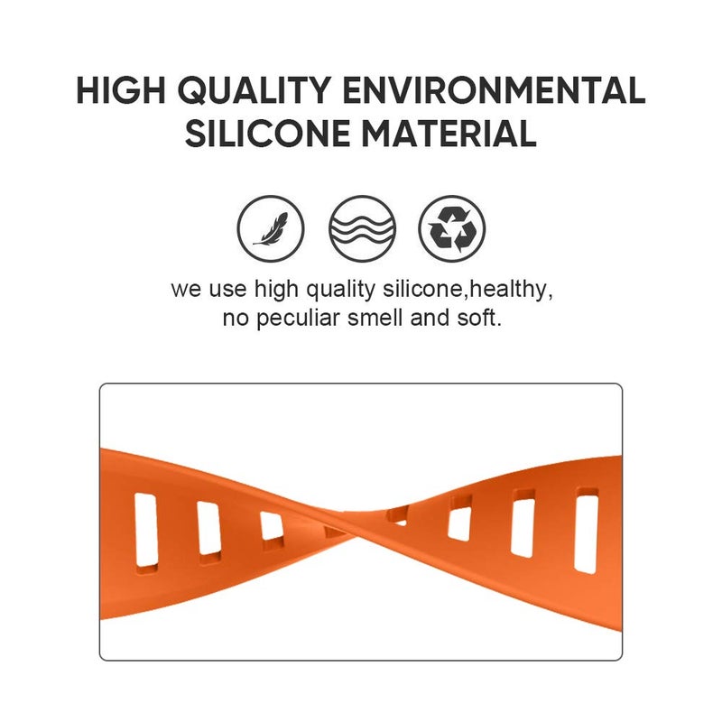 ANCOOL حزام ساعة ANCOOL متوافق مع Suunto Ambit 3، حزام رياضي بديل من TPU الناعم، ملحق سوار لساعة Suunto Ambit 3 Sport، 3 Run، 2R، 2S، 2، و 1 (برتقالي) - Image 3