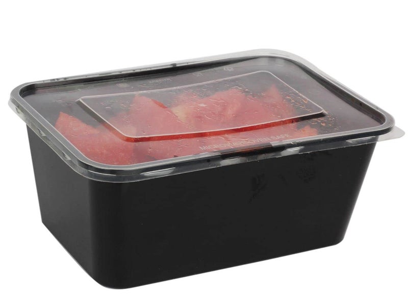 Amit Marketing Disposable Containers with lid I Reusable Leak Proof Microwave Safe I Airtight Transparent Lid I for Food delivery Fridge Storage Home Travel I Set of 50 Black 1000 ml - Image 4