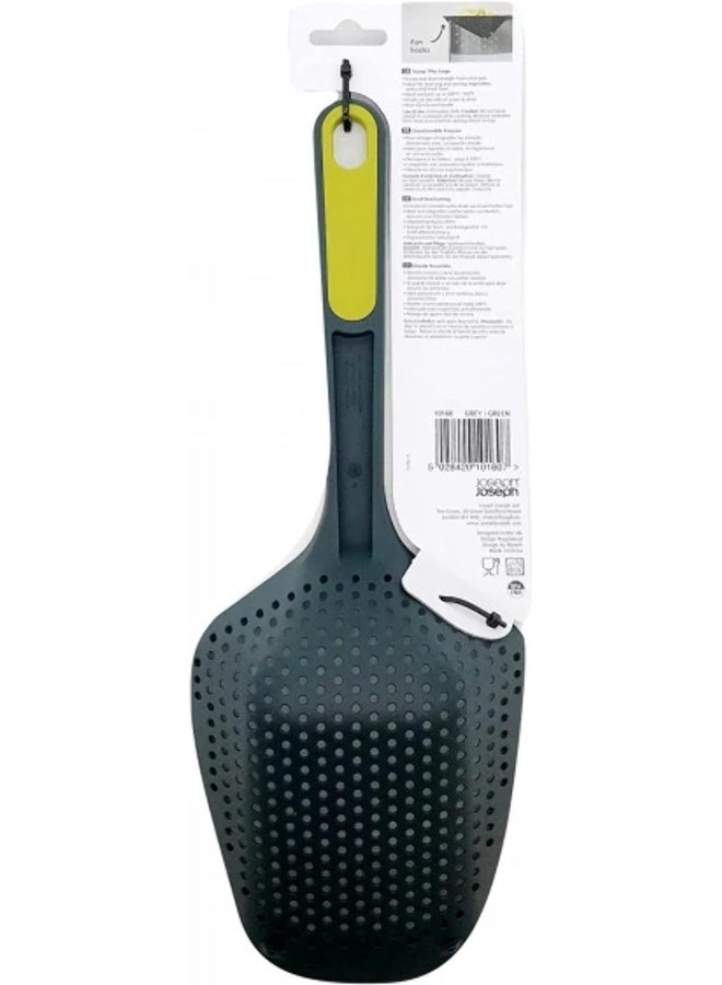 Joseph Joseph 10160 Scoop Plus Colander Strainer Slotted Spoon, Large, Grey-Green - Image 4