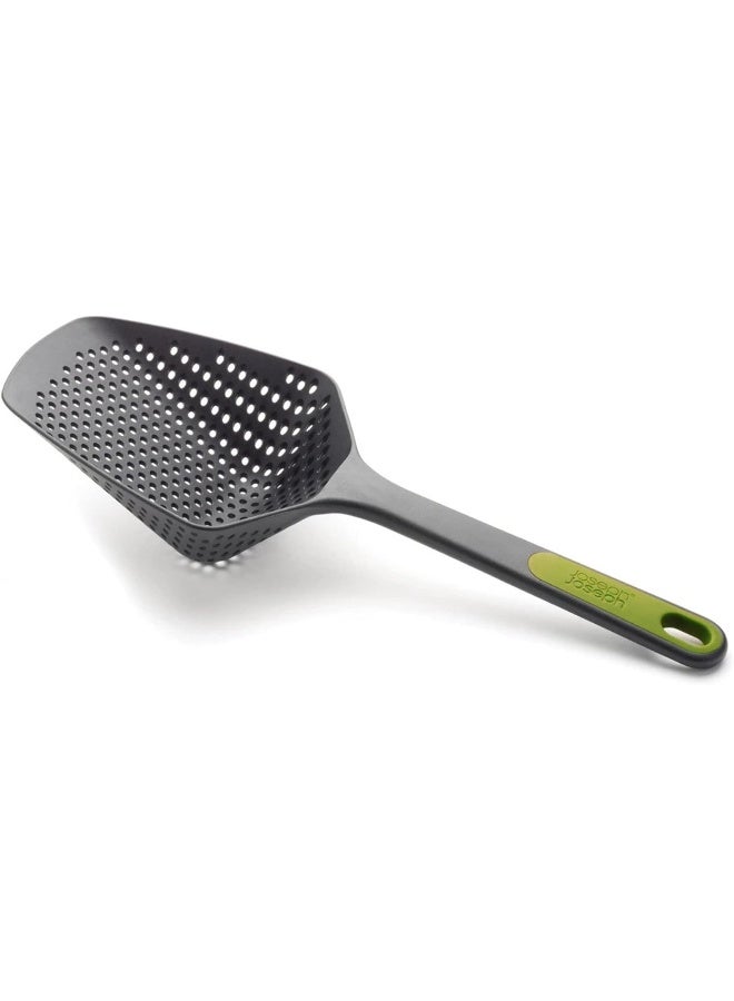 Joseph Joseph 10160 Scoop Plus Colander Strainer Slotted Spoon, Large, Grey-Green - Image 2