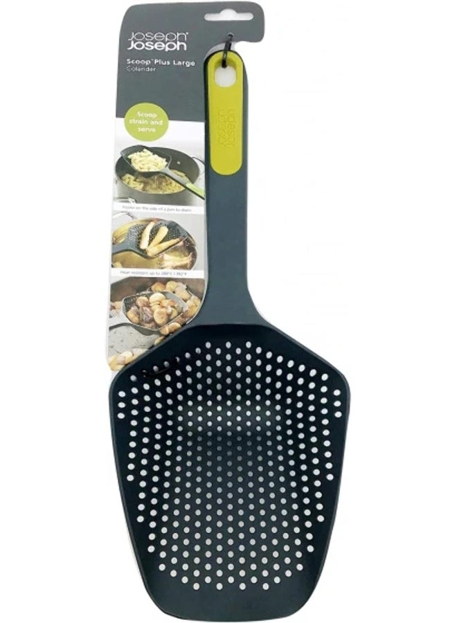 Joseph Joseph 10160 Scoop Plus Colander Strainer Slotted Spoon, Large, Grey-Green - Image 3