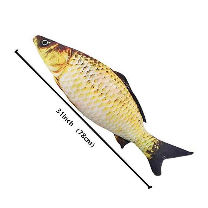 JULAN 3D Giant Soft Fish Cushion Pillow Carp Plush Pillow Stuffed Toy Throw Pillow for Home Decoration Gift Kids Pillow Stuffed Animal Toy (31inch/ 77cm) - Image 3