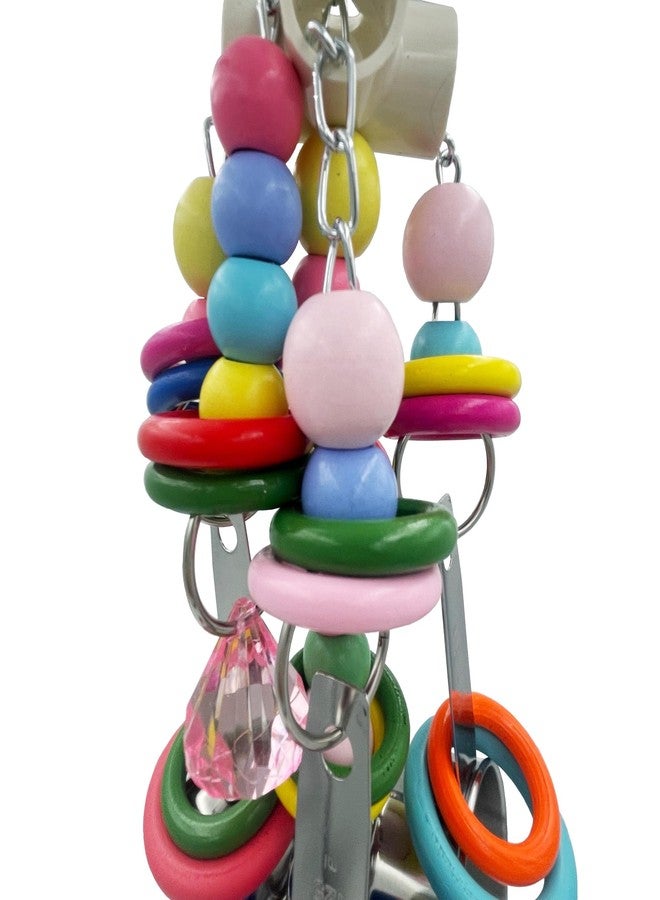 GILYGI Metallic Pots and Multicolored Ring Strings Toys, Pullable 5 Stainless Steel Cups and Wooden Ring Toys for Large and Extra Large Parrot Amazons Macaws African Greys Cockatoos Eclectus - Image 3
