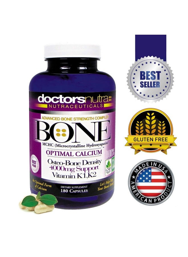 (Pack Of 2) Calcium 1000 Milligrams With 4000 Milligrams Mchc For Complete Calcium Maximum Bone Strength Support By Doctors Nutra Nutraceuticals Plus K1. K2 Magnesium Vitamin D Zinc And More
