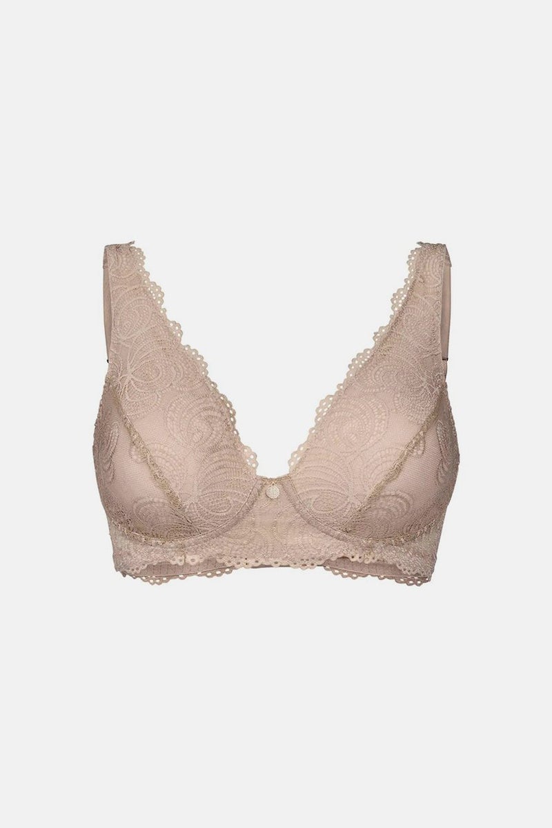 Tchibo حمالة صدر نسائية من الدانتيل بدون حشوة، بيج - Image 2