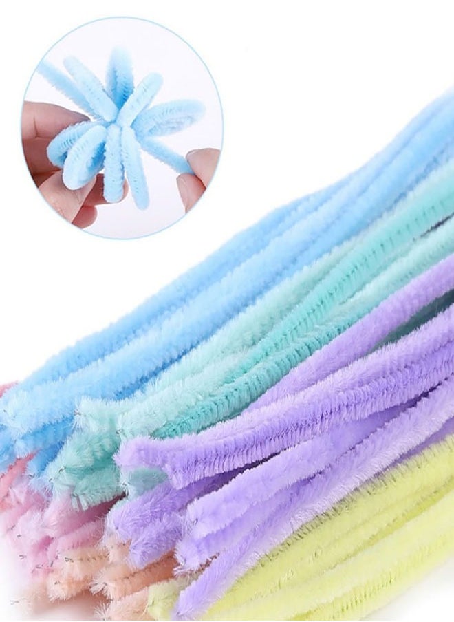 null - 200PCS Pipe Cleaners, Chenille Stems, Multi-Color Pipe Cleaners Craft, Fuzzy Sticks Craft Supplies, Arts and Crafts for Creative Handmade DIY Project Decorations（7 Macaron Colors) - Image 1