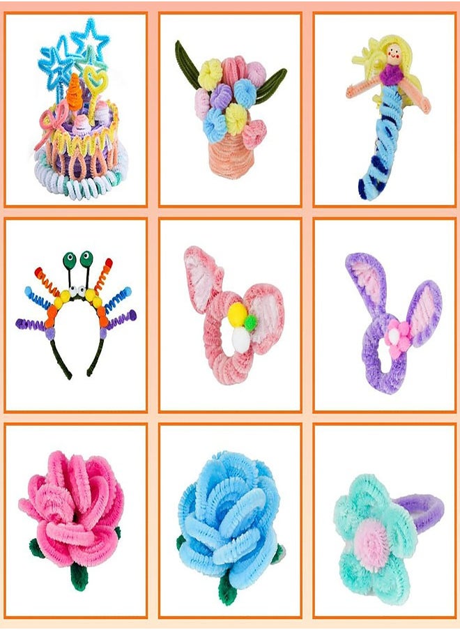 null - 200PCS Pipe Cleaners, Chenille Stems, Multi-Color Pipe Cleaners Craft, Fuzzy Sticks Craft Supplies, Arts and Crafts for Creative Handmade DIY Project Decorations（7 Macaron Colors) - Image 1
