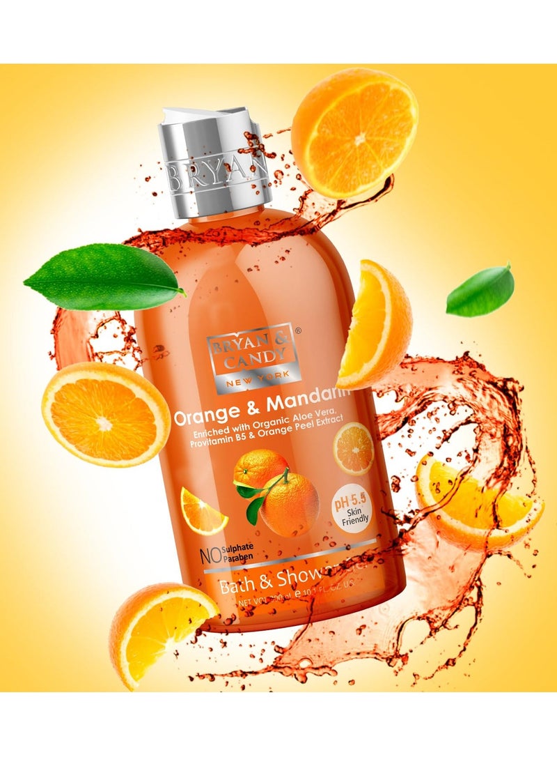 BRYAN & CANDY - Bryan And Candy Orange and Mandarin Shower Gel 300ml with Aloe Vera Gentle Moisturizing Body Wash for Soft Supple Skin - Image 1