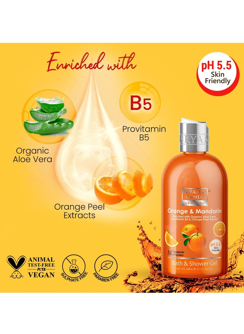 BRYAN & CANDY - Bryan And Candy Orange and Mandarin Shower Gel 300ml with Aloe Vera Gentle Moisturizing Body Wash for Soft Supple Skin - Image 1