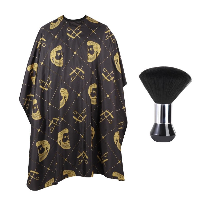 YELEGAI Professional Hair Cutting Cape with Neck Duster Brush, Waterproof Salon Barber Cape with snaps, Barber Accessories for Men, Women and Kids(Hair Cutting Scissors and Men) - Image 1