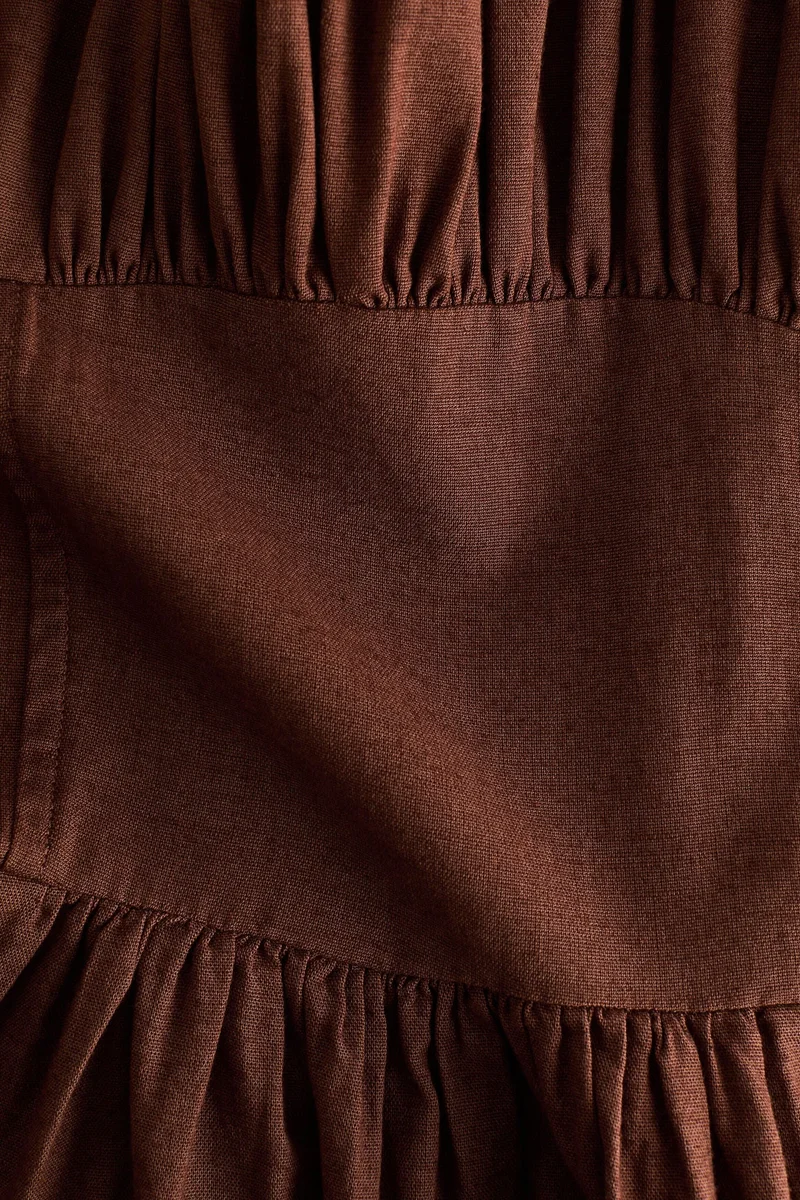 H&M Ruched linen-blend dress