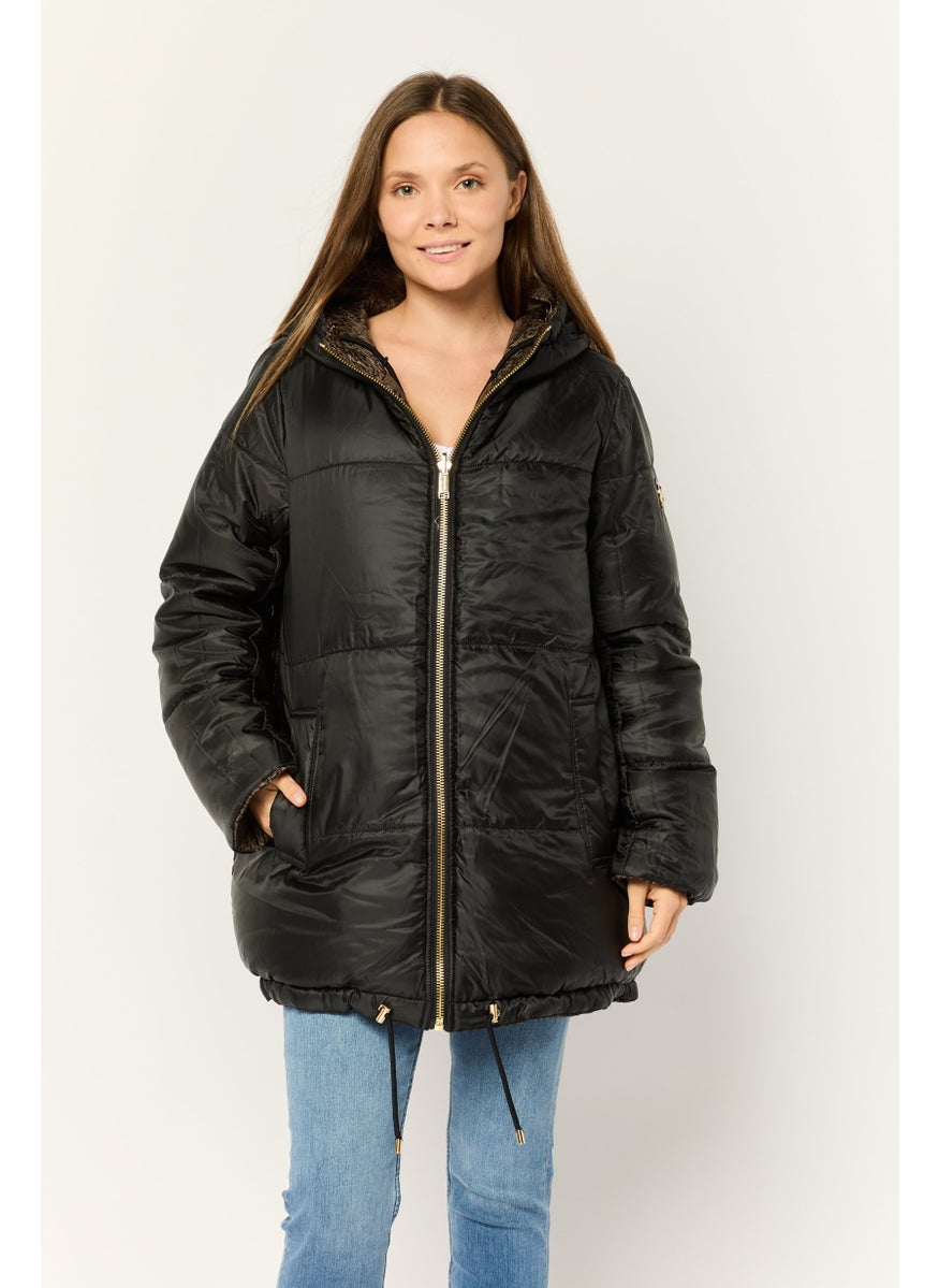 Michael Kors - Women Brand Logo Puffer Jacket, Brown - Image 1