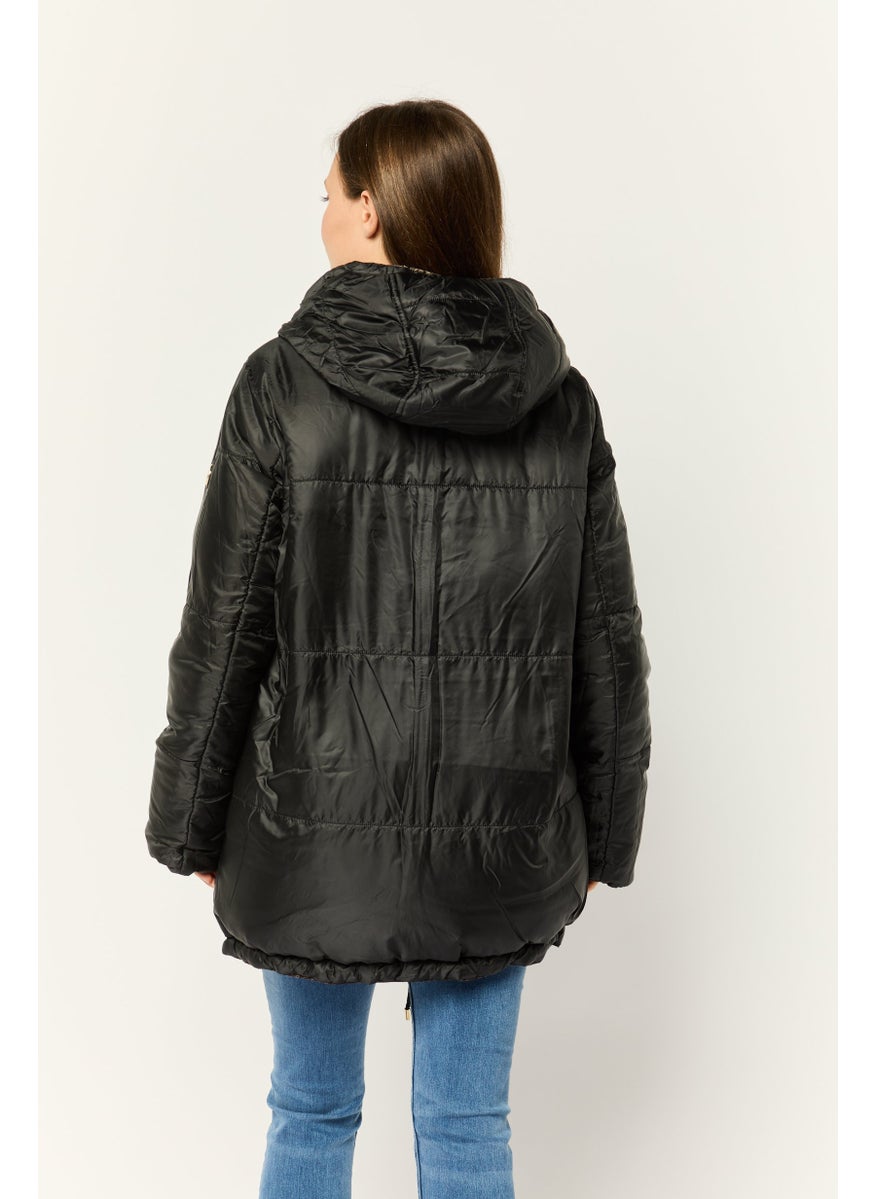 Michael Kors - Women Brand Logo Puffer Jacket, Brown - Image 1