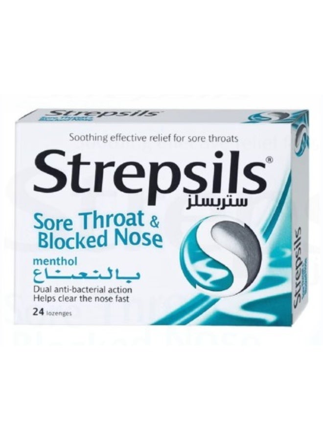 Strepsils Sore Throat & Blocked Nose Menthol Lozenges – 24 Lozenges - Image 3