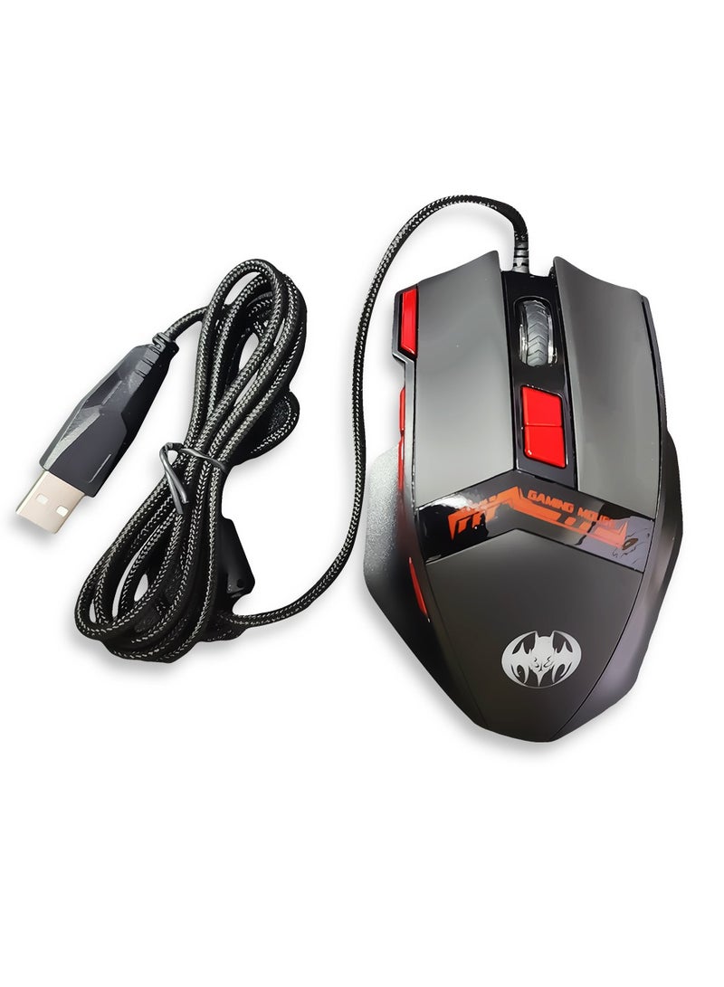 ماوس الألعاب السلكي للكمبيوتر واللاب توب ،  كابل USB ، 6800 نقطة في البوصة بإضاءة LED RGB موديل GM18 ، ملون بدقة عالية -للاستخدام المنزلي والمكتبي تصميم مريح لليد و الوان زاهية - Image 4