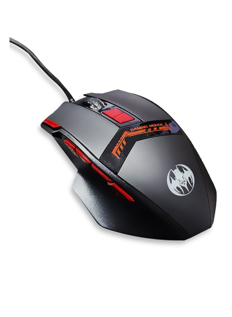 ماوس الألعاب السلكي للكمبيوتر واللاب توب ،  كابل USB ، 6800 نقطة في البوصة بإضاءة LED RGB موديل GM18 ، ملون بدقة عالية -للاستخدام المنزلي والمكتبي تصميم مريح لليد و الوان زاهية - Image 2