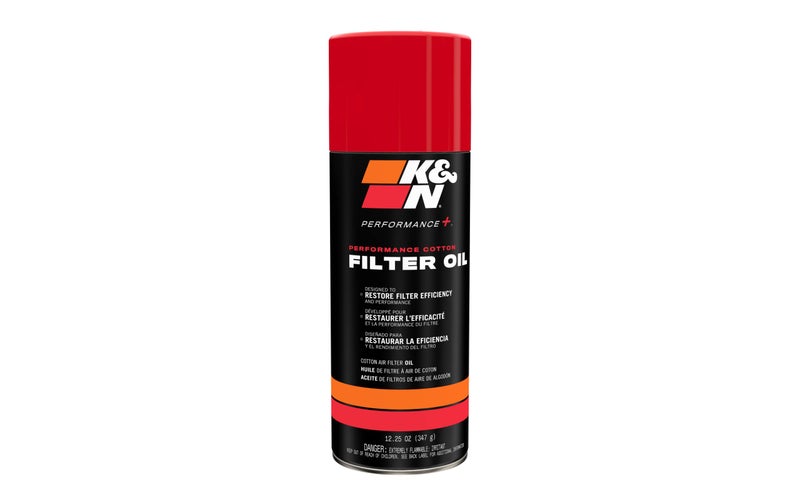 K+N K&N Air Filter Oil: Aerosol; Restore Engine Air Filter Performance and Efficiency, 99-0516, 347g(12.25 Oz), Black - Image 1