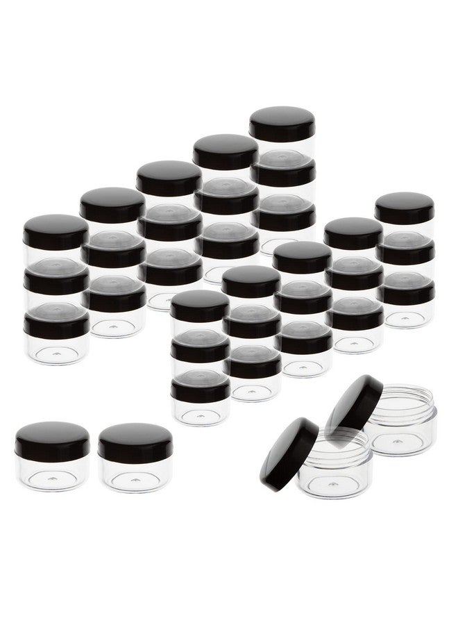 ZEJIA 3 Gram Sample Containers With Lids, 200 Count Tiny Sample Jars, 3Ml Makeup Cosmetic Containers For Lip Balms, Lotion, Powder, Beauty Products(Black Lids) - Image 1