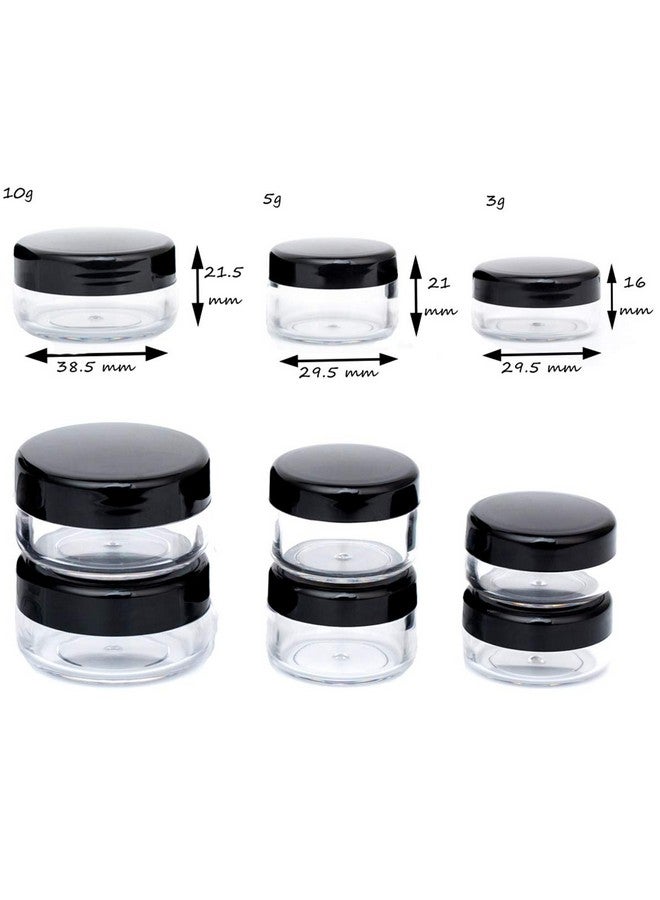 ZEJIA 3 Gram Sample Containers With Lids, 200 Count Tiny Sample Jars, 3Ml Makeup Cosmetic Containers For Lip Balms, Lotion, Powder, Beauty Products(Black Lids) - Image 3