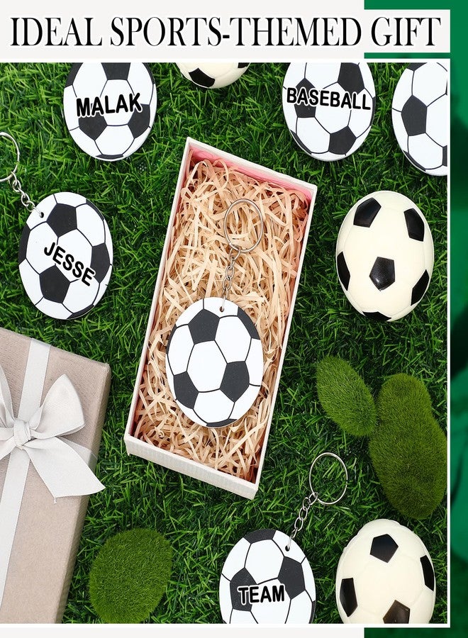 تونديامو مجموعة تونديمو من 24 قطعة من حلقات مفاتيح كرة القدم، مصنوعة من جلد البولي يوريثان، مثالية لمحبي الرياضة، هدايا حفلات أعياد الميلاد والكرنفالات، مع إمكانية نقشها بالليزر، وتعليقات على شكل كرة، وإكسسوارات يمكنك صنعها بنفسك، وهدايا للفرق، وحشوات لأكياس الهدايا. - Image 4