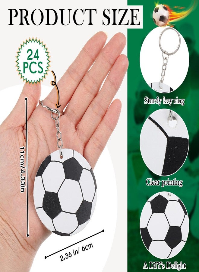 تونديامو مجموعة تونديمو من 24 قطعة من حلقات مفاتيح كرة القدم، مصنوعة من جلد البولي يوريثان، مثالية لمحبي الرياضة، هدايا حفلات أعياد الميلاد والكرنفالات، مع إمكانية نقشها بالليزر، وتعليقات على شكل كرة، وإكسسوارات يمكنك صنعها بنفسك، وهدايا للفرق، وحشوات لأكياس الهدايا. - Image 2