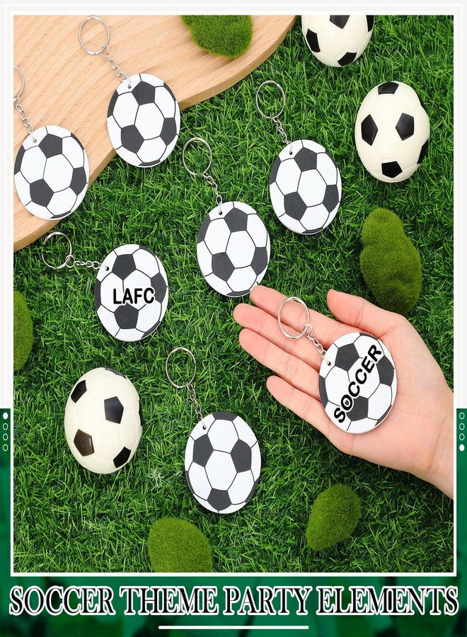 تونديامو مجموعة تونديمو من 24 قطعة من حلقات مفاتيح كرة القدم، مصنوعة من جلد البولي يوريثان، مثالية لمحبي الرياضة، هدايا حفلات أعياد الميلاد والكرنفالات، مع إمكانية نقشها بالليزر، وتعليقات على شكل كرة، وإكسسوارات يمكنك صنعها بنفسك، وهدايا للفرق، وحشوات لأكياس الهدايا. - Image 3