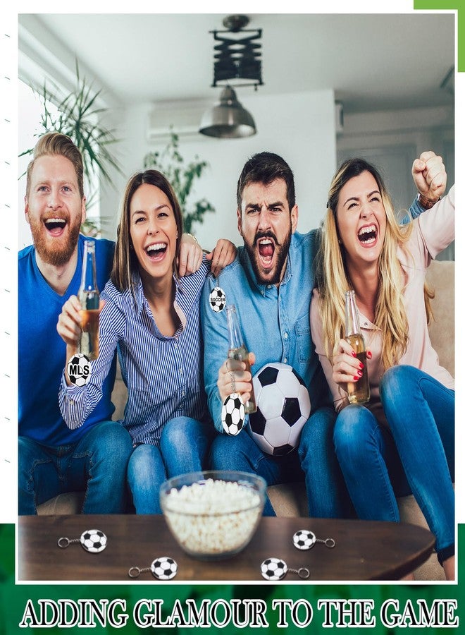 تونديامو مجموعة تونديمو من 24 قطعة من حلقات مفاتيح كرة القدم، مصنوعة من جلد البولي يوريثان، مثالية لمحبي الرياضة، هدايا حفلات أعياد الميلاد والكرنفالات، مع إمكانية نقشها بالليزر، وتعليقات على شكل كرة، وإكسسوارات يمكنك صنعها بنفسك، وهدايا للفرق، وحشوات لأكياس الهدايا. - Image 5