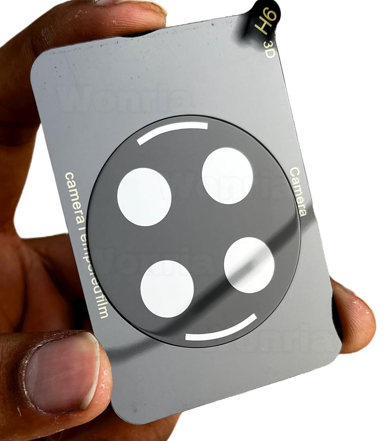 WonRia ® حزمة 1 - واقي عدسة الكاميرا الخلفية لهاتف Oppo F29 Pro 5G [3D بريميوم] - أسود - Image 2