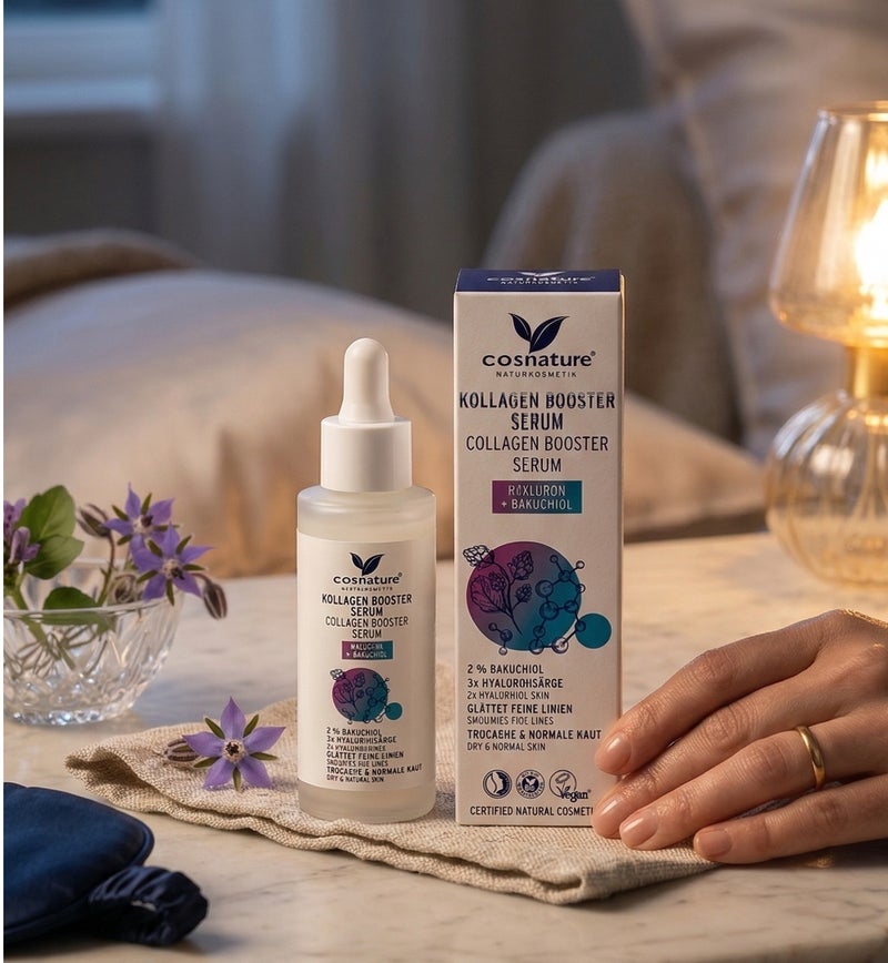 cosnature Collagen Booster Serum Hyaluron + Bakuchiol– Improves Elasticity & Reduces Fine Lines – 30 ML – Made in Germany - Image 3