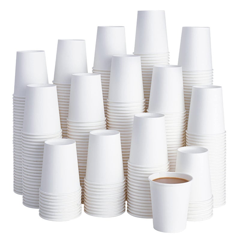 LITOPAK 400 Pack 8 oz Disposable Paper Coffee Cup HotCold Beverage Drinking Cups for Water Paper Coffee Cups White Paper Hot Coffee Cups Suitable for Party Picnic Travel and Events