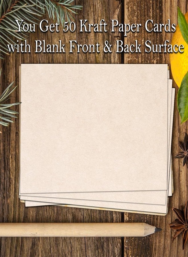 Lone Star Art بطاقات ورقية كرافت - مجموعة من 50 بطاقة - بطاقات فارغة للكتابة أو الملاحظات - سطح أمامي وخلفي فارغ - لوازم الحفلات، بطاقات ريفية فارغة مقاس 4×6 - مثالية لكتابة الدعوات أو الملاحظات الخاصة بك - Image 4