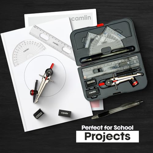 Camlin Scholar Pro Geometry Box - 12-Piece Set | Premium Geometry Box Kit for School kids | Ideal for Learning and Precision | Pack of 1 - Image 5