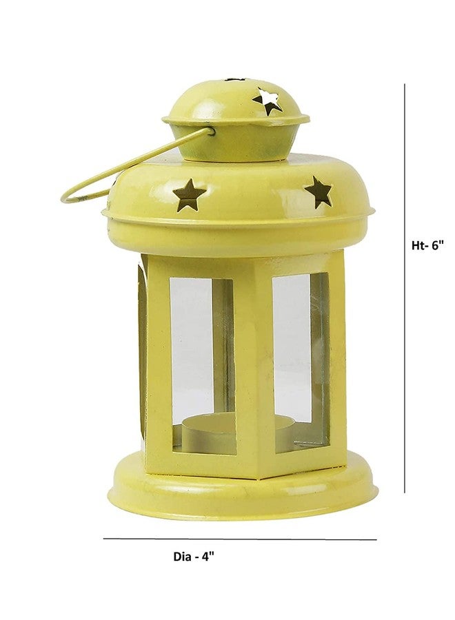 Bp Design Solution Decorative Lantern/Lamp with t-Light Candle Hanging Light Yellow Size :- (6 inch x 3. 7 Inch x 3. 7 Inch Each Lantern) Home Decor - Image 2
