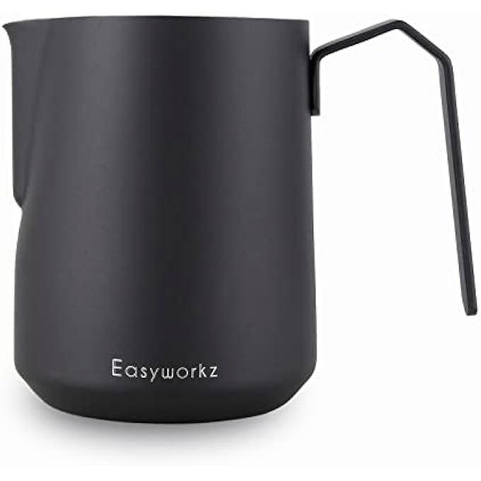 EASYWORKZ Espresso Steaming Pitcher Stainless Steel 600 Ml Coffee Frothing Picther Milk Jug Cappuccino Latte Art Cup Black - Image 1