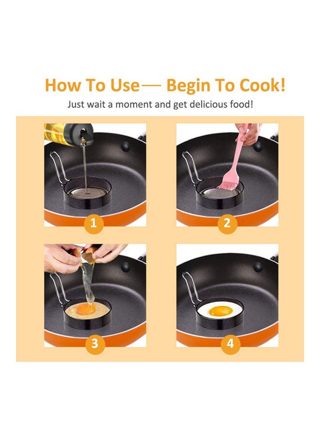 NIBEMINENT 3-Piece Egg Cooker Ring Set Black/Silver  - Image 3