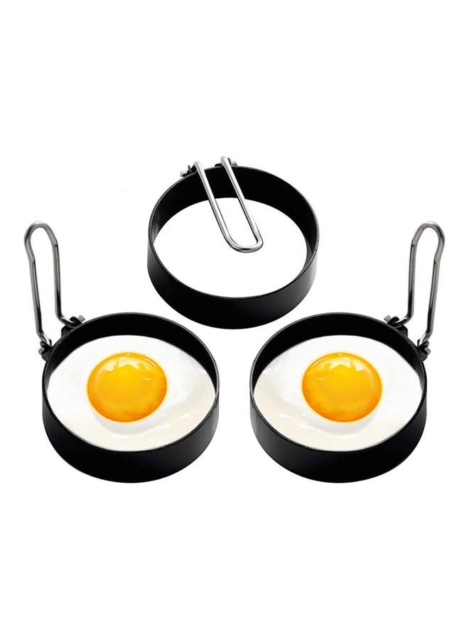 NIBEMINENT 3-Piece Egg Cooker Ring Set Black/Silver  - Image 5