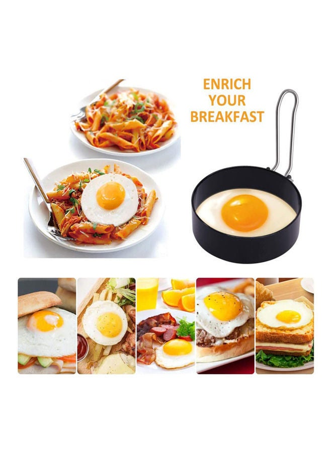 NIBEMINENT 3-Piece Egg Cooker Ring Set Black/Silver  - Image 4