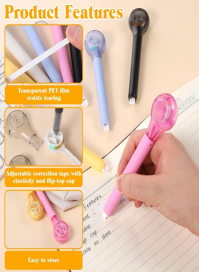 Bruislard 6 Pcs Correction Tape Pen Push-pull Protective Cover Comfortable Pen Shape Instant Applicator(Correct Tape Core Size 1/5 X 236 Inch) - Image 3