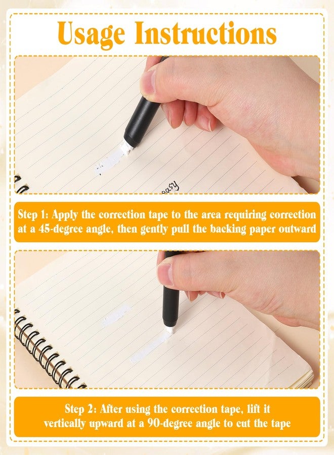 Bruislard 6 Pcs Correction Tape Pen Push-pull Protective Cover Comfortable Pen Shape Instant Applicator(Correct Tape Core Size 1/5 X 236 Inch) - Image 4