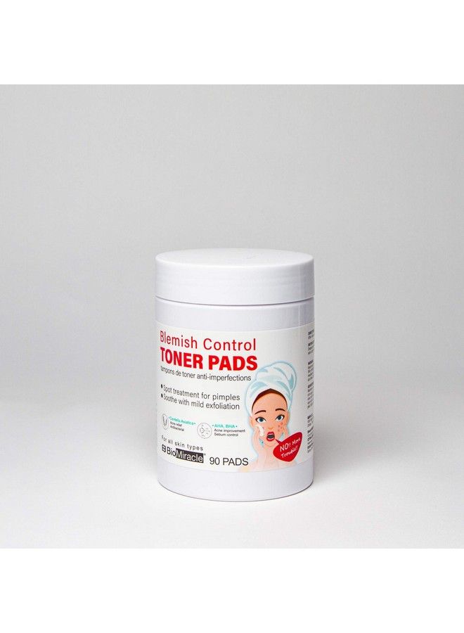 BioMiracle Blemish Control Toner Pads Spot Treatment For Blemishes Mild Exfoliation Soothing (90 Pads)  - Image 2
